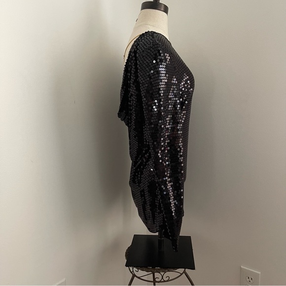 Michel Kors Sequin long sleeve back drapes size Large - Picture 3 of 12